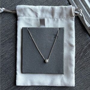 NWT Kendra Scott Silver Davis Pave Diamond Necklace